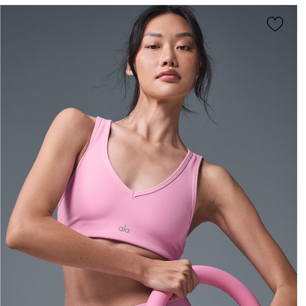 NWT * Alo Sweet Pink Airlift Ribbed Jumpstart Bra Size Small